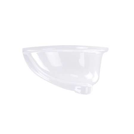 Nantucket Sinks 17 Inch x 14 Inch Glazed Bottom Undermount GB-17x17-W Oval Ceramic Sink In White GB-17x14-W
